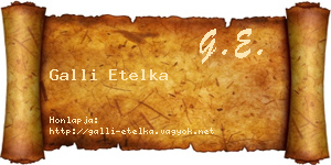 Galli Etelka névjegykártya